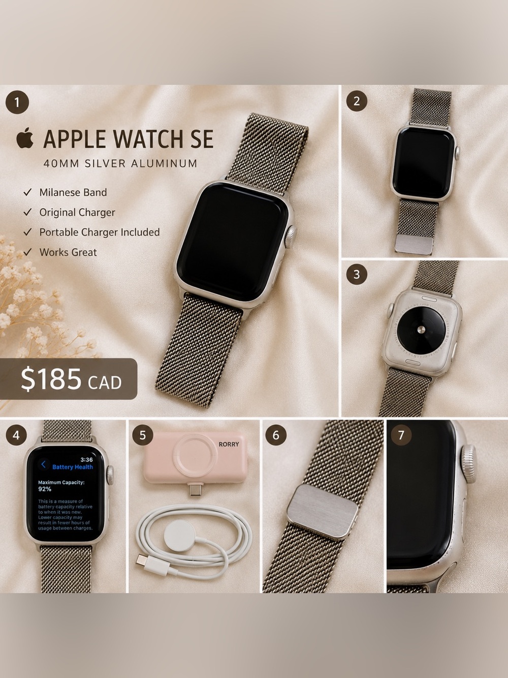 Apple Watch SE Silver with Stainless Silver Milanese Band